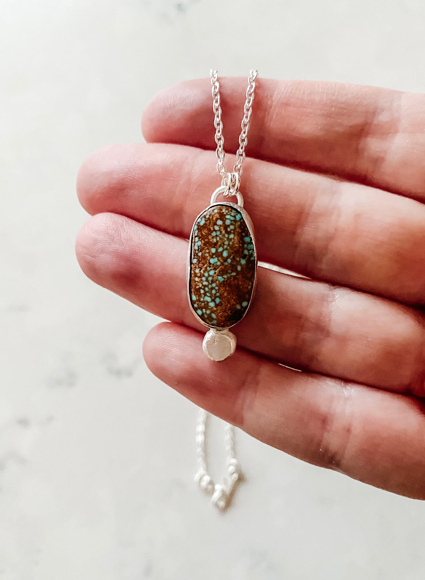 No. 8 Organic Shaped Turquoise Necklace