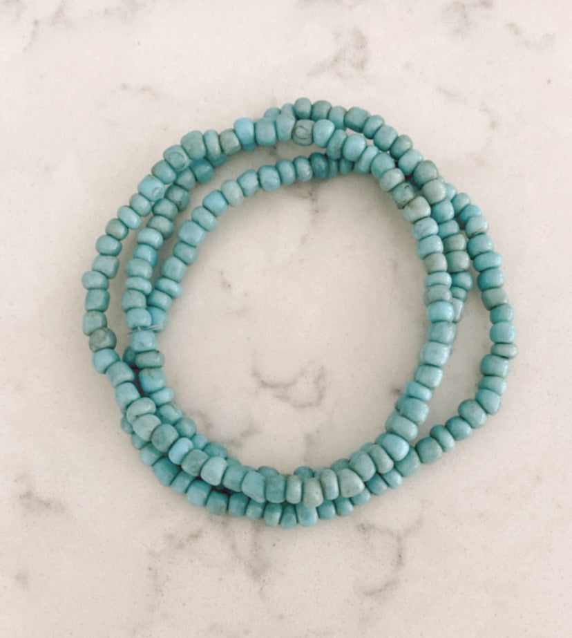Turquoise Seed Bead Bracelet Stack