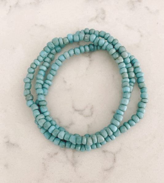 Turquoise Seed Bead Bracelet