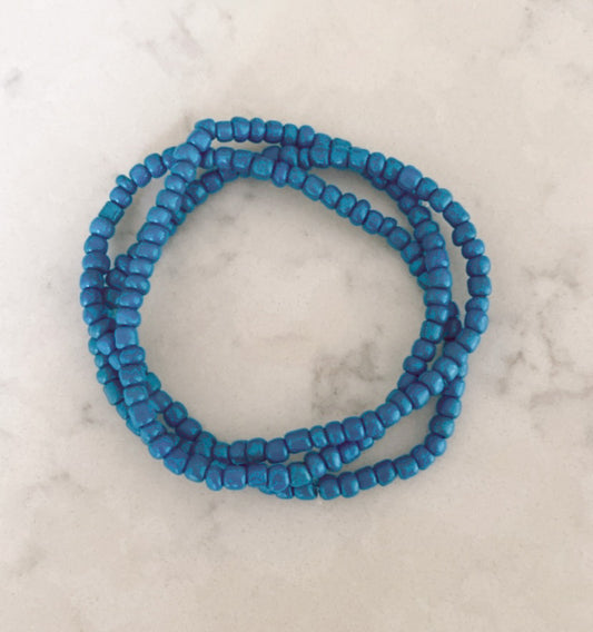 Island Blue Seed Bead Bracelet