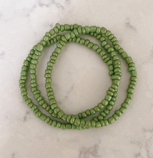 Spring Green Seed Bead Bracelet